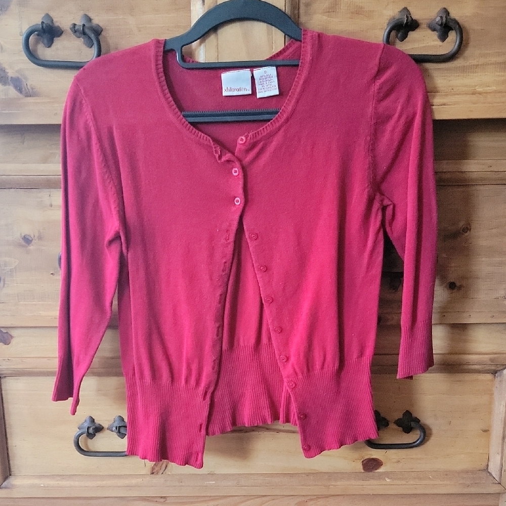 Xhilaration Red Button-Up Cardigan